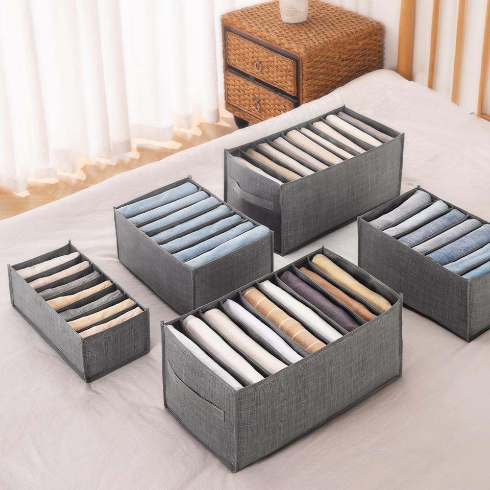 Closets Clothes Organizer Foldable Pants Jeans Storage Box Wardrobe Underwear Organizer Cabinets and Drawer Socks Organizers