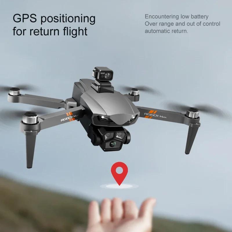 Новый RG601 MAX GPS Drone 8K Professional HD Dual Camera 5G Wifi Преодоление препятствий Бесщеточный складной квадрокоптер RC Дальность 2 км Дрон