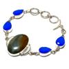 Landscape Jasper Chalcedony Gemstone 925 Silver Plated Bracelet 6-8"