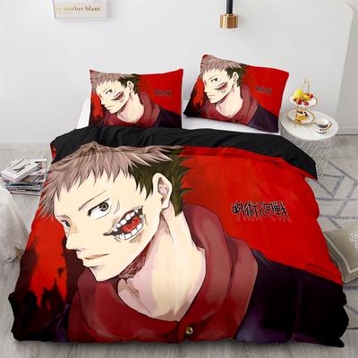 3D Постельное белье Jujutsu Kaisen Односпальный Полуторный Двуспальный Кинг-сайз Аниме Комплект постельного белья Взрослый Каваи Ребенок Спальня Пододеяльник Комплекты 3D Принт