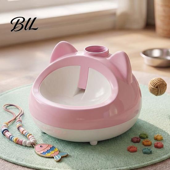 Automatic Cat Water Dispenser Dispenser, Auto Refill Pet Feeder, Cute Gravity-fed Bowl for Cats Ear Design, Bottle Adapter Threaded Small Dogs