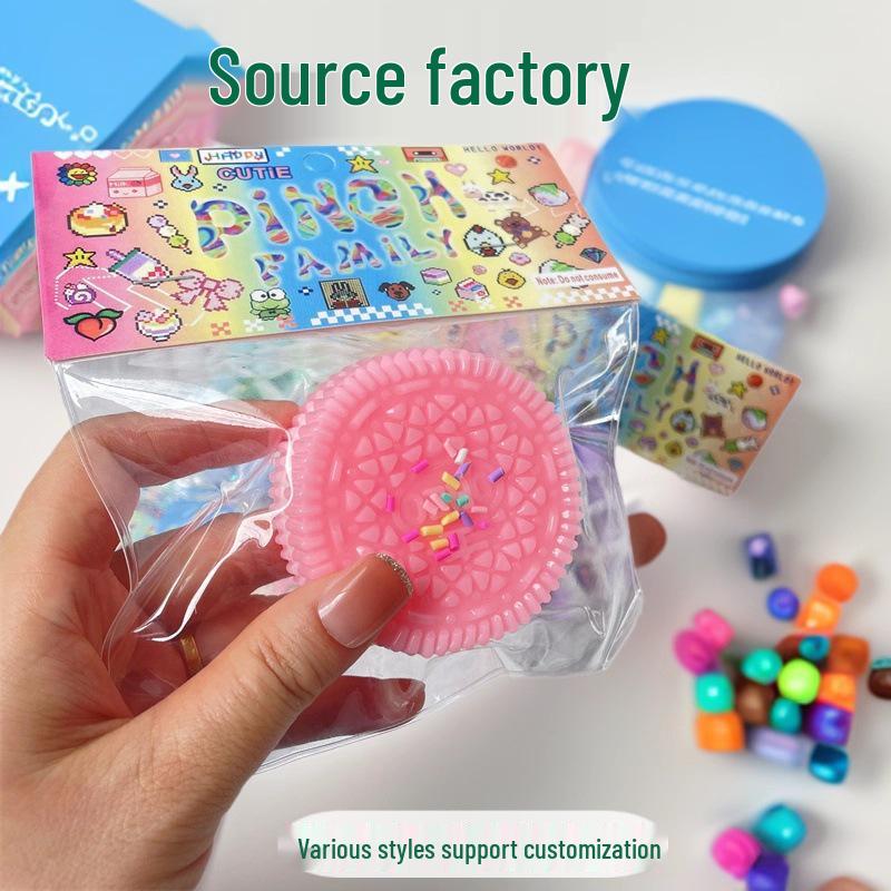 Colorful Oreo Waffle Squeeze Toy - Super Soft, Stress Relief & Creative Fun