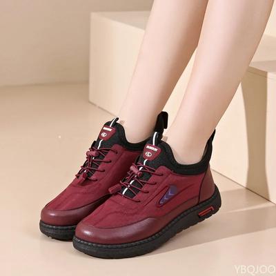 Мода Модные Спортивные Туфли на Толстой Подошве 2024 Зима Женские Вулканизированные Туфли Противоскользящие Водонепроницаемые Повседневные Теплые Хлопковые Спортивные Туфли