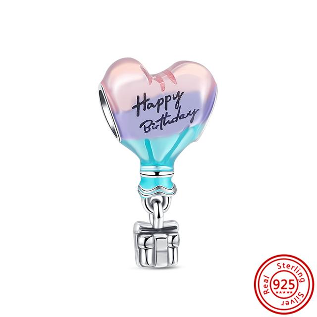 925 Серебряных Красочных Воздушных Шаров Дом Сердце Подвески Для Мальчиков Девочек Классические Бусины Подходит Подвески Браслет Ювелирные Изделия