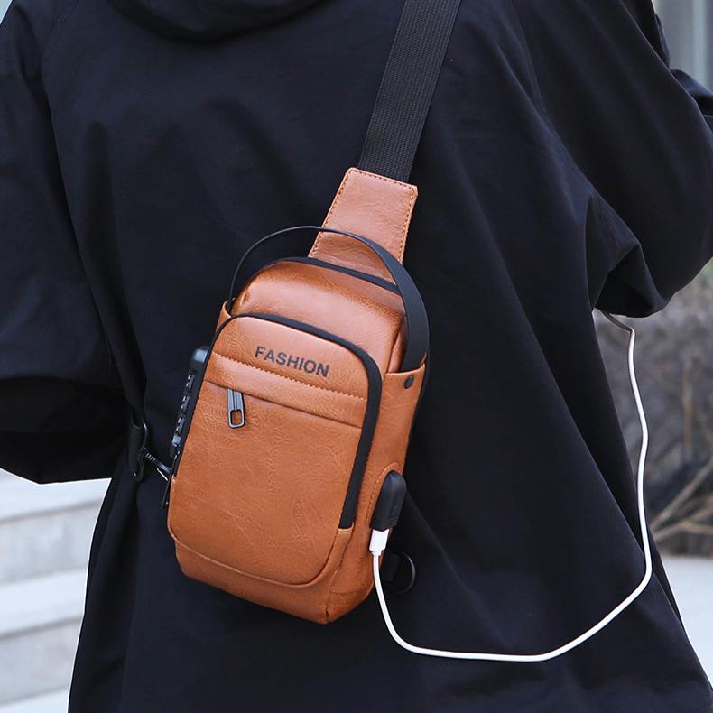 Men's Chest Bag Crossbody Bag New Motorcycle Bag Casual cBackpack Fashion Multi-functional Trend Sports Bag