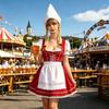 Костюмная шляпа для Октоберфеста с прикрепленными косичками, из устойчивого к складкам полиэстера, с декоративной отделкой кружевом