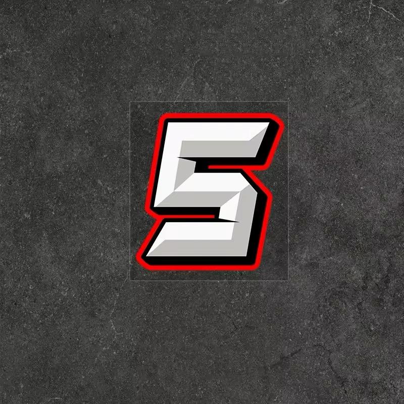 0 To 9 Creative Arabic Numbers Racing Number Helmet Racing Vinyl Decals Motorcycle Accessories Sticker Car Styling and Decals