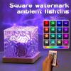 Ocean Wave Aurora Projector Light Remote Control 16 Colors RGB Dimmable Water Ripple Flame Crystal Lamp for Living Room Study Bedroom