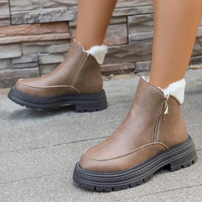 Женские мягкие эластичные зимние теплые холодные утепленные сноубутсы толстая подошва нескользящие износостойкие для улицы для отдыха спортивные кожаные хлопковые ботинки
