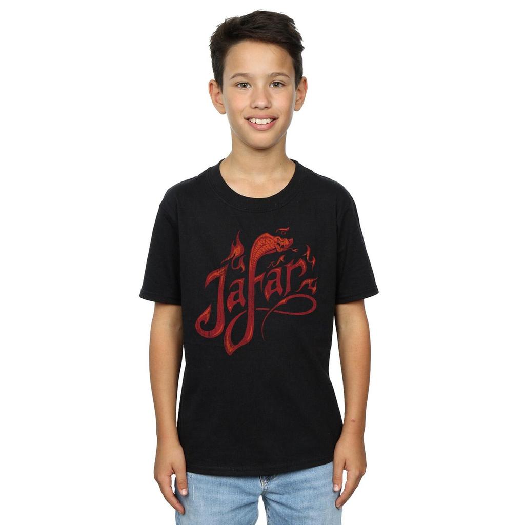 Disney Boys Aladdin Movie Jafar Flames Logo T-Shirt