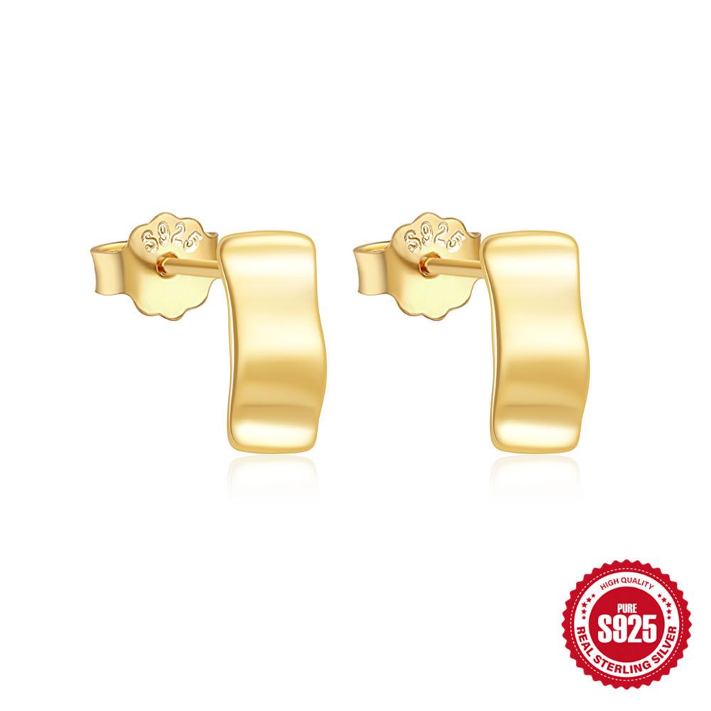 Light Luxury S925 Sterling Silver Geometric Cross Micro-Inlaid C-Shaped Personality Metal Temperament Earrings Earrings Ear Hooks