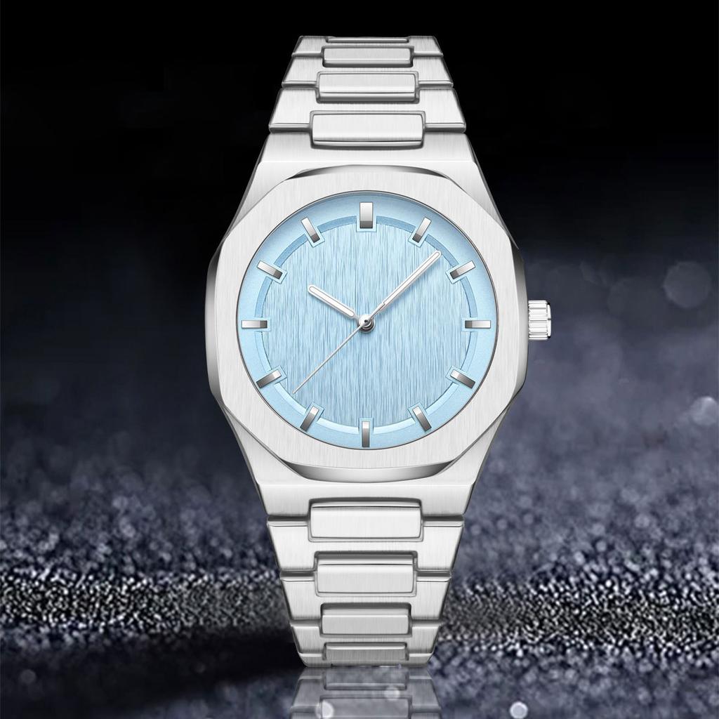 PINTIME Роскошные уникальные часы для мужчин из нержавеющей стали с кварцевыми часами, простой циферблат, деловые мужские часы для вечеринок, модные мужские часы