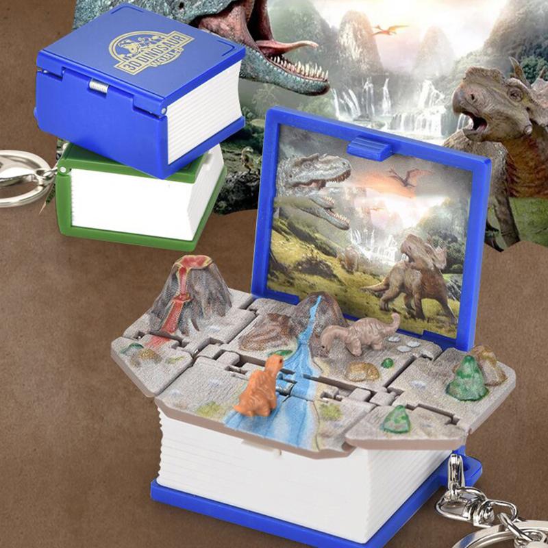 3D Мини Складная Книжка Брелок Детские Игрушки Снятие Тревоги Стресса Игрушки Замок Подарок на День Рождения Ювелирное Изделие Кольца для Ключей Автомобиля Брелоки