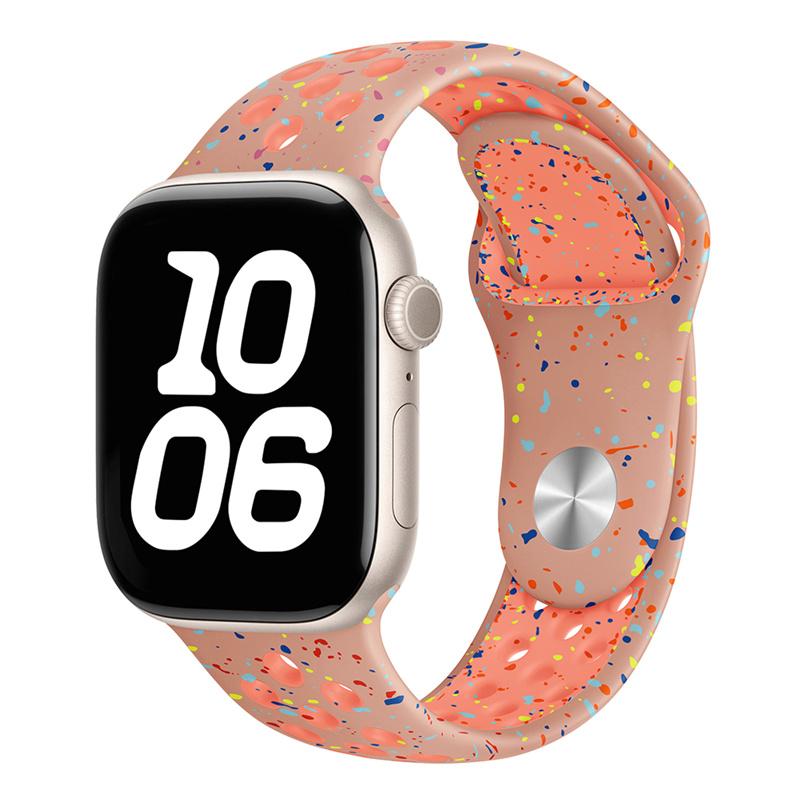Для ремешка Apple Watch 46мм 45мм 41мм 49мм 44мм 42мм 40мм Дышащий силиконовый браслет correa Серия11 10 9 8 SE 7 6 5 4 Ultra 3 2 Ремешок