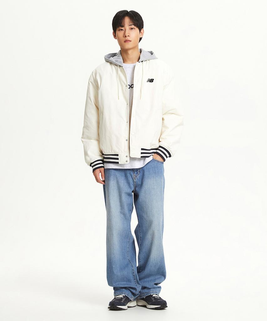 New Balance Nbnqgco113 / Универсальная утепленная куртка-худи Nb Varsity (слоновая кость)
