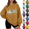 Women's Casual Fashion Long Sleeve Christmas Print Round Neck Sweatshirt Top