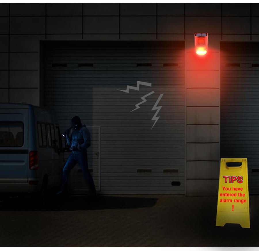 Солнечный сигнальный фонарь с датчиком движения человека для охраны фермы