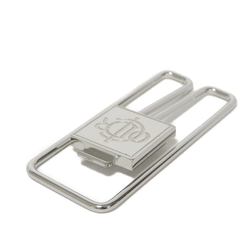 Б/у 10656 Логотип Подпись Зажим для купюр 7988 Винтаж Отличное состояние Monsieur Metal Серебристый Мужской из Японии ОРИГИНАЛ