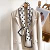 Retro Polka Dots Print Silk Skinny Scarf Women Soft Satin Neckerchief Hairband Lady Headband Bagscarf Female Neck Tie Office
