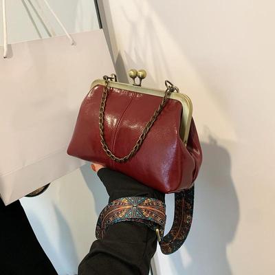 Винтажная модная сумка из искусственной кожи с широким ремешком, женские сумки-тоут с цепочкой, женские сумки-мессенджеры через плечо MIT