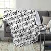 Black Treble Clef Musical Notes Staff White Background Print Soft Flannel Blanket Music Throw for Sofa Bedroom Home Use