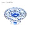 1 шт. керамическая тарелка для подношений в виде лотоса, бытовая, для подношений Будде, сине-белый фарфор, фруктовая тарелка, буддийская утварь и украшения
