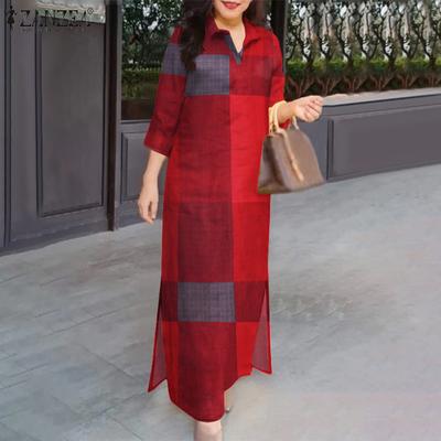 Женское повседневное платье с отложным воротником и рукавом 3/4 в сетку