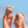 Cartoon USB Fan Cute Capybara Shape Fan Convenient Travel Fan Lightweight Neck Fan Hand Fan for Office and Outdoor Use