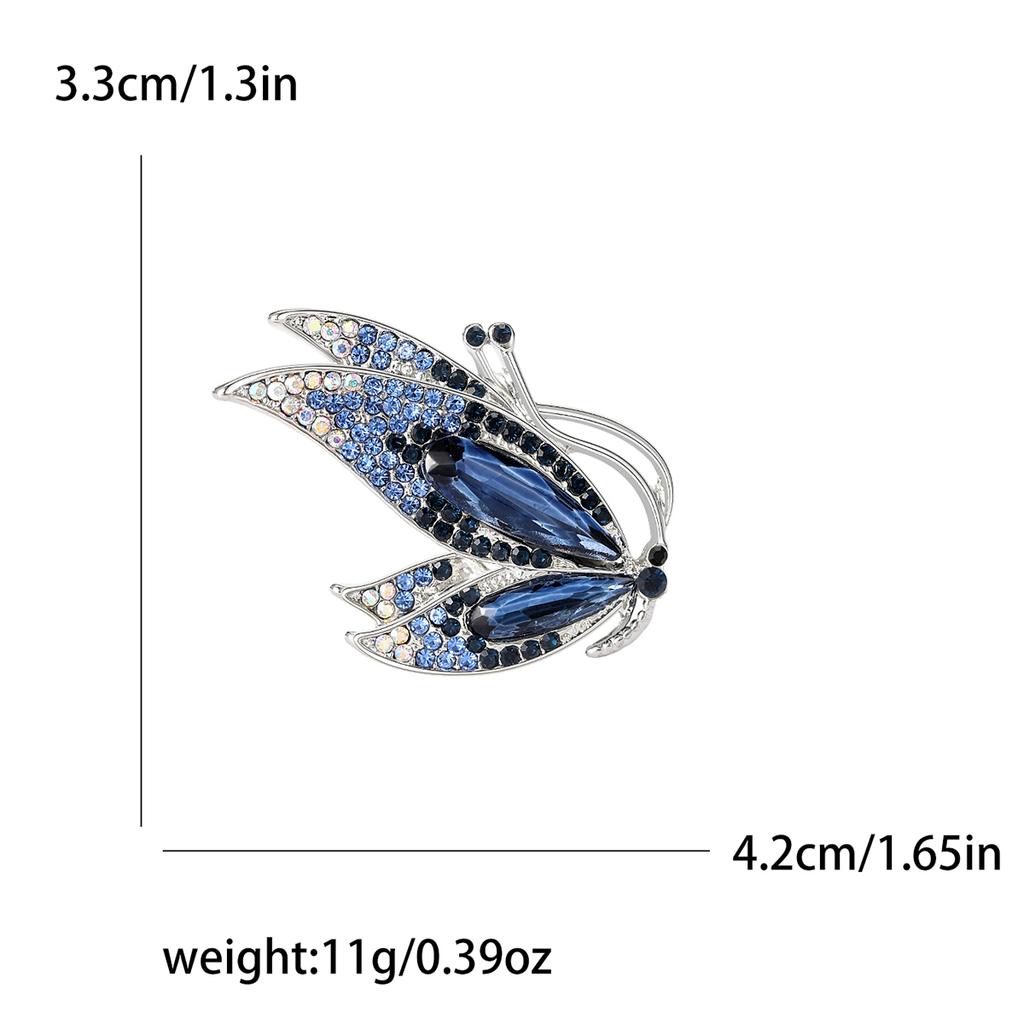 Enamel Butterfly Brooches for Women Unisex Rhinestone Insect Pins Banquet Party Backpack Gifts Jewelry Accessories