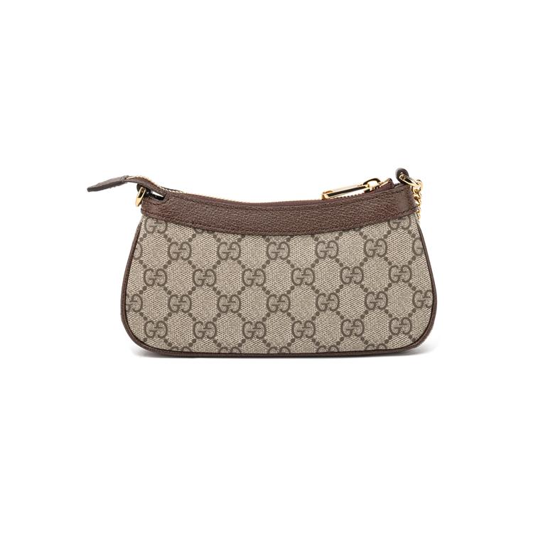 Gucci Сумка для маджонга Ophidia с логотипом Double G, на молнии, из канвы и кожи, женская сумка через плечо, бежевая, эбеновое дерево 764960-K9GSG-8367