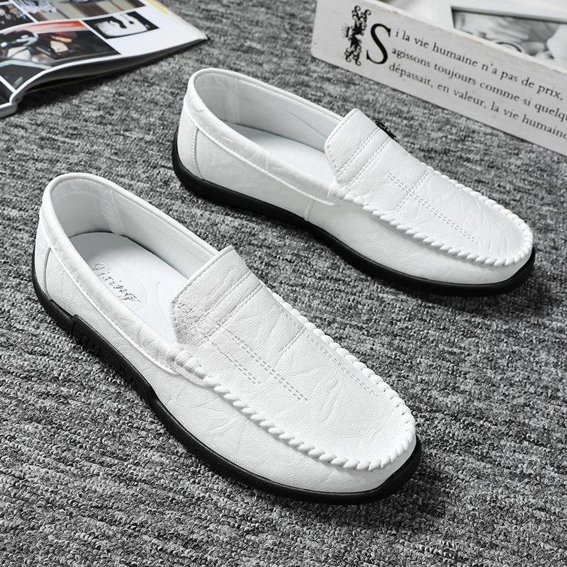 Мужская обувь Dou Dou, летняя, дышащая, в британском стиле, универсальная, мужская, деловая, повседневная, кожаная, One Step, мягкая подошва, модная обувь Le Fu