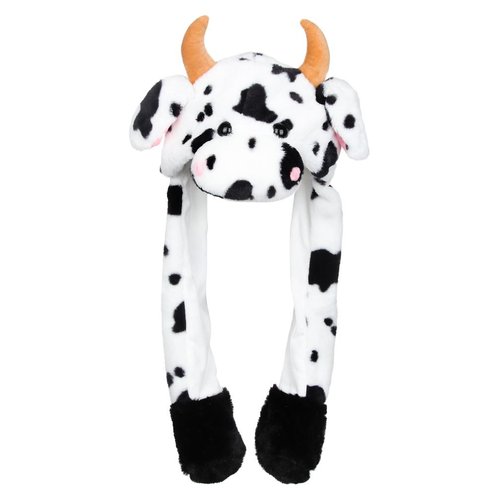 Милая двигающаяся прыгающая теплая шапка с ушками животных, забавная шапка, кролик, нажимной аэроподушка, плюшевая