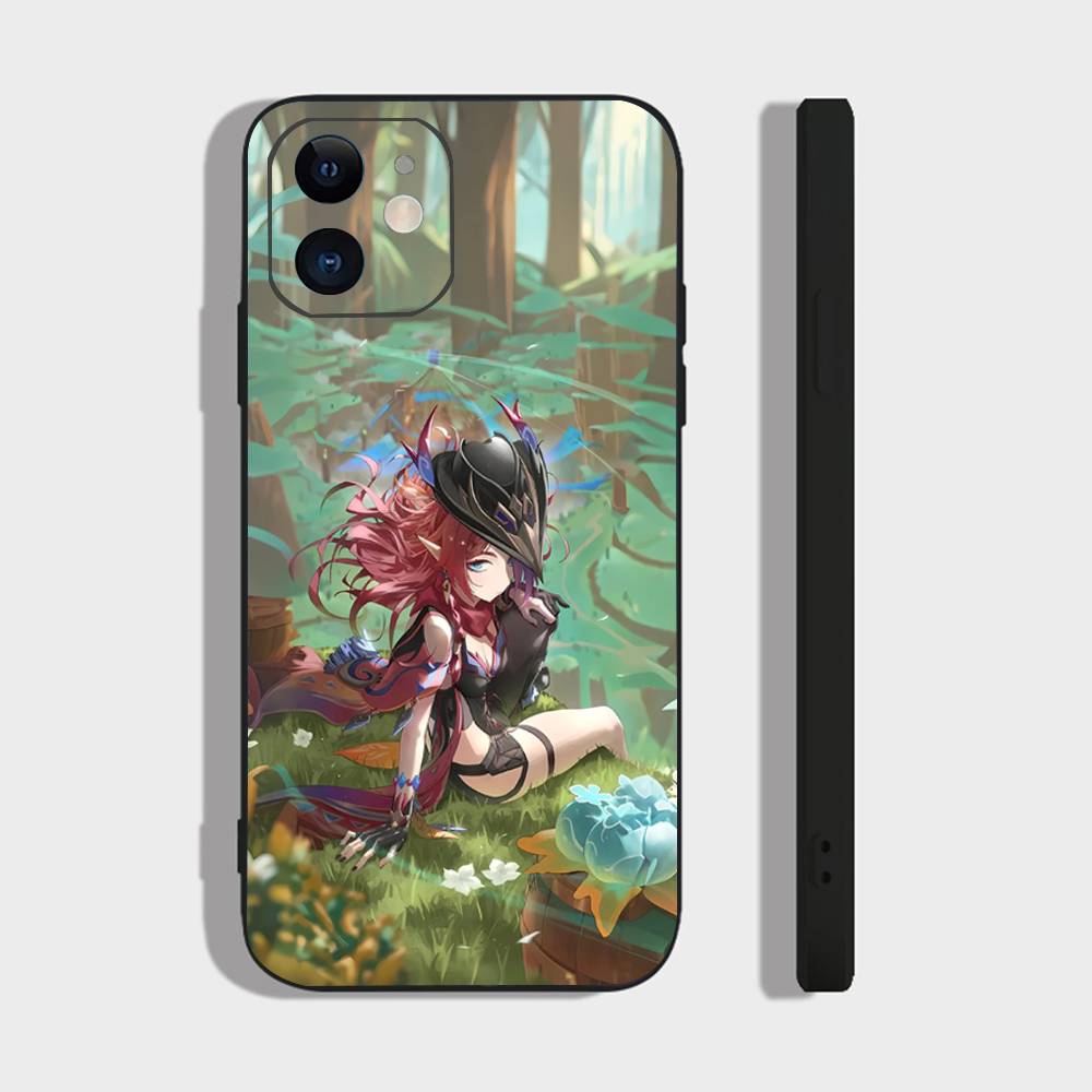 Game Genshin Impact Chasca Phone Case For IPhone 17 Air 16 15 14 13 Pro Max 11 12 Black Silicone Cover