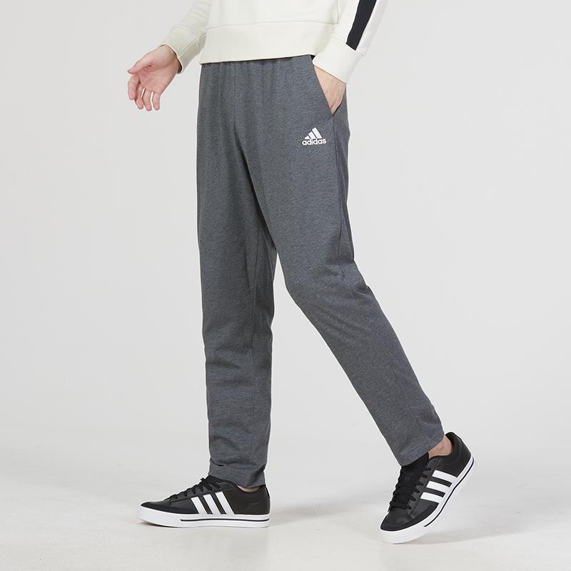 adidas Однотонные вязаные спортивные штаны с логотипом на шнурке, мужские брюки темно-серого цвета IC9412