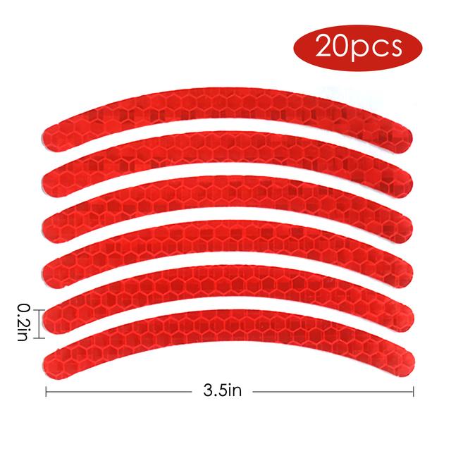 5/20 шт. Светоотражающая наклейка на ступицу колеса автомобиля, светоотражающие полосы на обод шины, светящаяся наклейка для ночной езды, аксессуары для стайлинга автомобиля