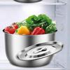 Stainless Steel Basin Cooking Bowl Kitchen Utensils Egg Mixing with Lid Metal for