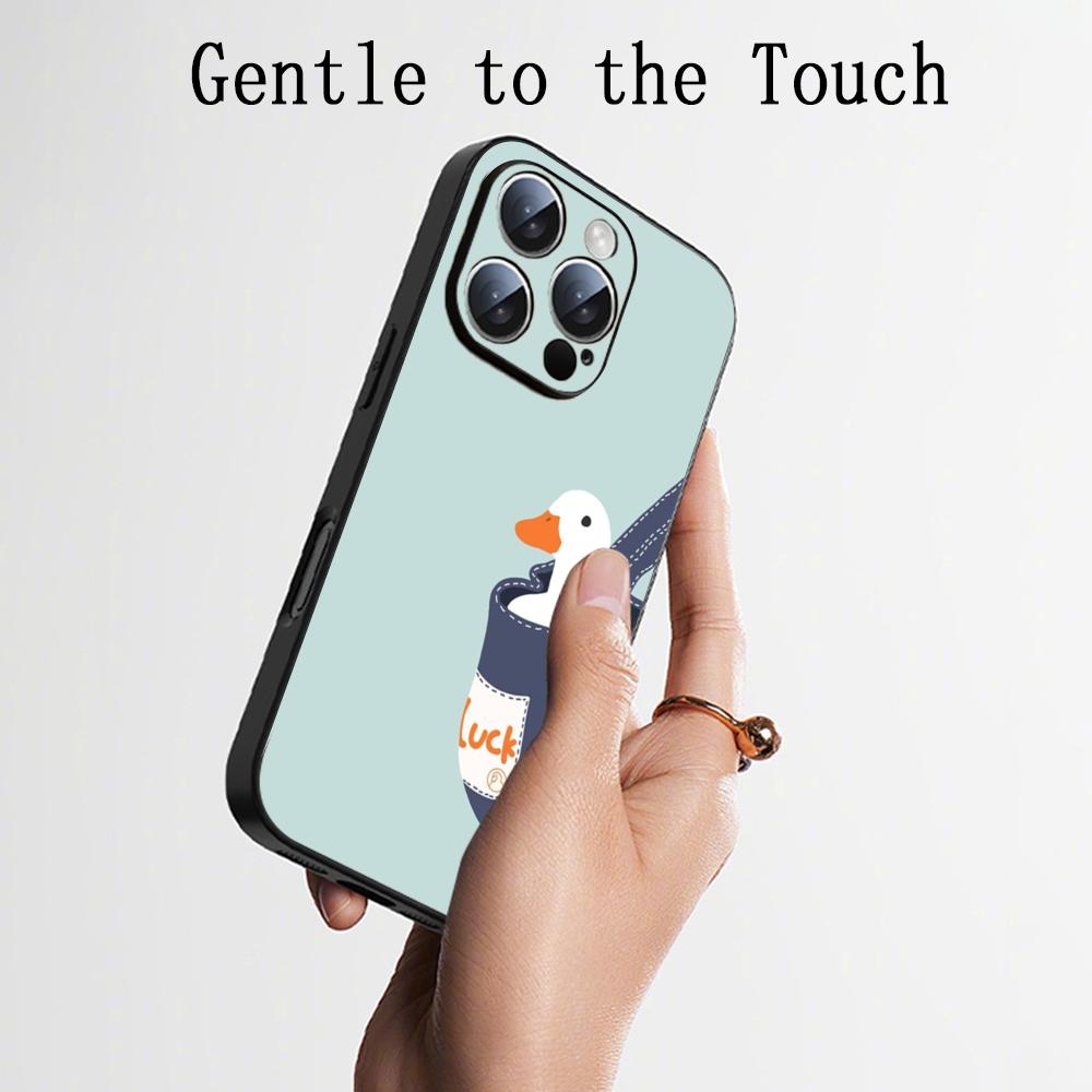 Cute fashion Duck cute cartoon Phone Case For iPhone 17 16 16e 15 14 13 12 Plus Mini Pro Max Soft black Shockproof Cover