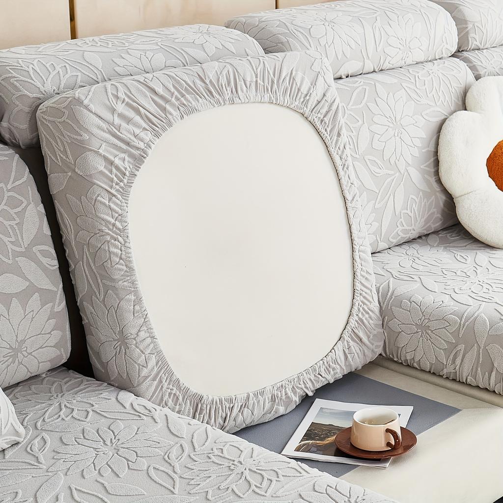 Однотонный жаккардовый чехол на диван с камелиями, 1 шт., эластичный чехол на диван, защита мебели для спальни, офиса, гостиной, дома