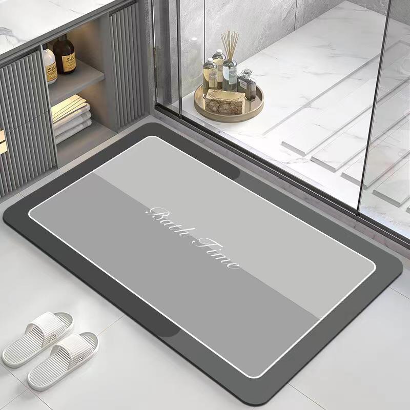 Light Luxury Modern Minimalist Home Bathroom Door Mat, Anti Slip and Absorbent Diatomaceous Earth Mat