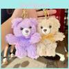 Cartoon Bear Teddy Plush Toy Bow Decoration Animal Doll Keychain Pendant Kid