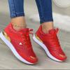 Fashion Red Women Sneakers Leather Patchwork Casual Shoes for Women 2024 Platform Female Shoes Pu Vulcanized Running Shoe Tênis Feminino