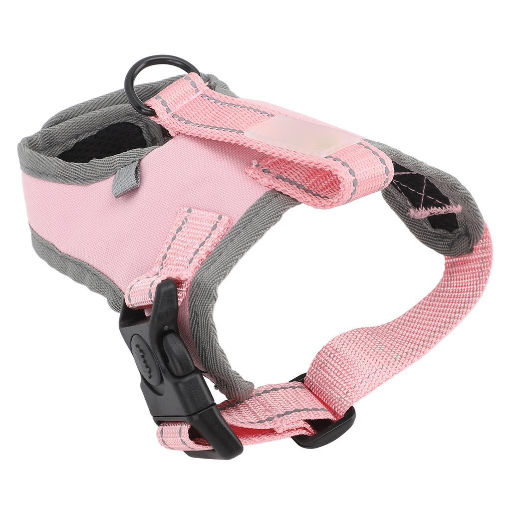 Dog Harness Vest with Leash Adjustable Reflective Padded Nylon Easy Control Pet Harness for Walking Medium Size Dog Pink