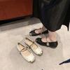 French Mary Jane Shoes 2025 New Summer Temperament Flat Bottom Versatile Chinese Style Square Head Word Shallow Mouth Single Shoes