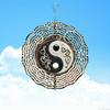 Yin Yang Mandala Wind Chime, Metal Weather Vane with Beaded Design – Intricate for Lotus & Swirling Patterns – Versatile Decor for Garden