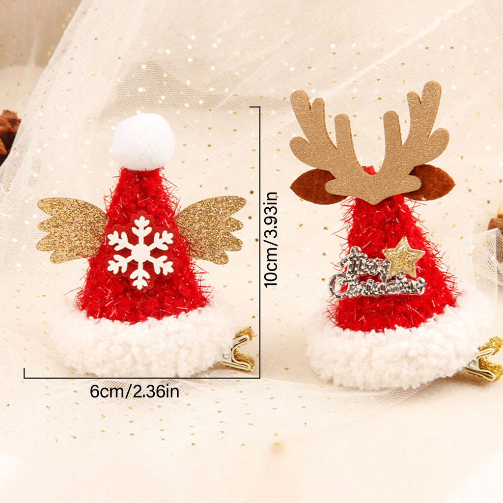 Red Mini Santa Hat Hair Clip Cute Decorative Christmas Hair Accessories for Girls Women Kids Gifts