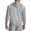 Under Armour Pattern Logo Drawstring Hooded Fleece Sweatshirt Men Sweatshirt Gray 1373829-035
