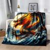 Chinese Style Dreamy Dragon Cartoon Blanket,Soft Throw Blanket for Home Bedroom Bed Sofa Picnic Travel Office Cover Child Gift
