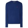 Polo FW24 Pony Logo Embroidered Cable Knit Wool Crew Neck Sweater Men Sweater Dark-Blue MNPOSWE16820171-401