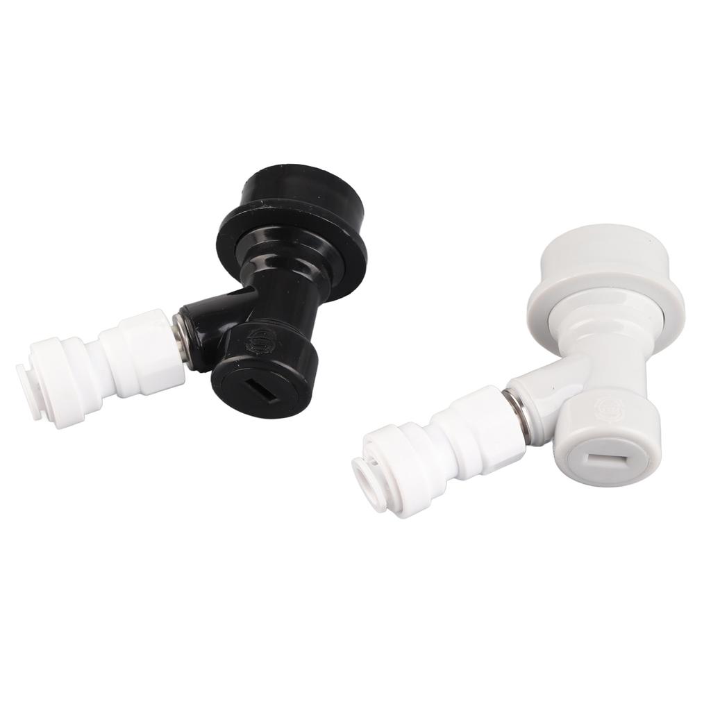 2Pcs Home Brewing Ball Lock Keg Connector + 8mm‑1 4in FFL Quick Push‑Fit Connector