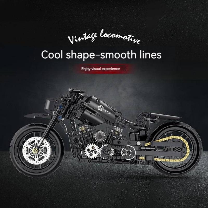 Технические Мотоциклы Строительные Блоки Кирпичи Дюк Харлей Мотоцикл Гоночный Автомобиль Сборная Модель Moc Транспортные Средства Игрушки для Детей Подарок